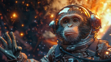 the monkey in the space