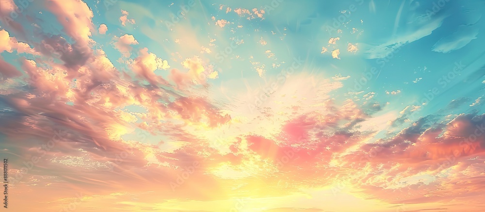 Poster sunset sky background with abstract panorama ideal for adding text or graphics featuring ample copy 
