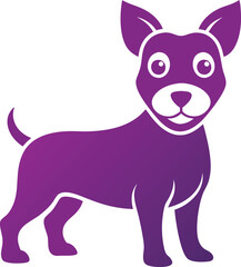 Cute dog silhouette vector style with white background