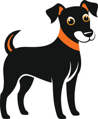 Cute dog silhouette vector style with white background