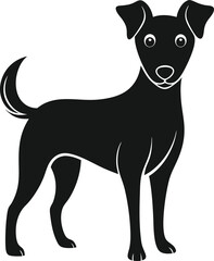 Cute dog silhouette vector style with white background