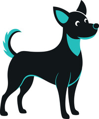 Cute dog silhouette vector style with white background