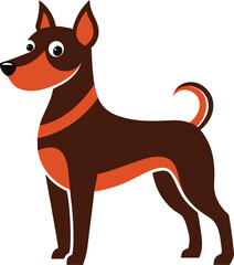 Cute dog silhouette vector style with white background
