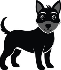 Cute dog silhouette vector style with white background