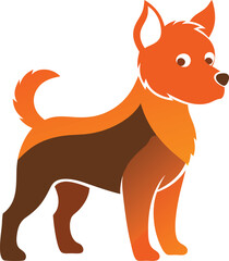 Cute dog silhouette vector style with white background