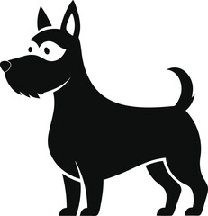 Cute dog silhouette vector style with white background