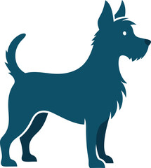 Cute dog silhouette vector style with white background