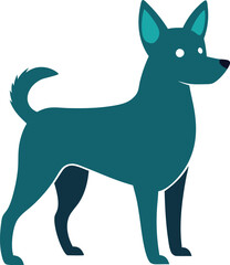 Cute dog silhouette vector style with white background