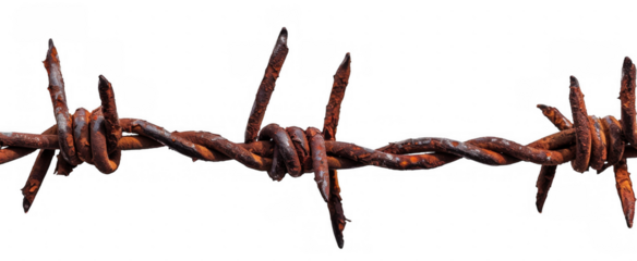 Rusty Barbed Wire Close-up
