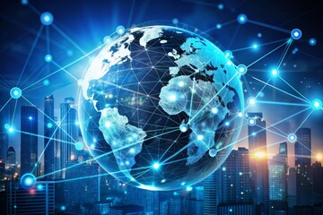 Economic growth on global business network , Business strategy and Digital technology marketing, financial service and manage money