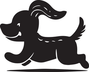 Cute dog silhouette vector style with white background