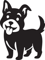 Cute dog silhouette vector style with white background
