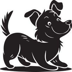 Cute dog silhouette vector style with white background