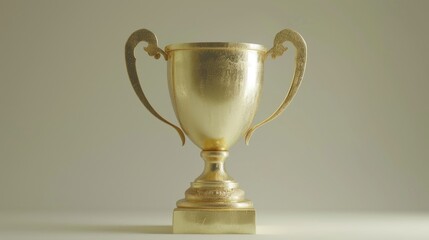 Fototapeta premium First place trophy cup with white background.