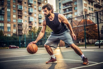 Naklejka premium basketball player in action