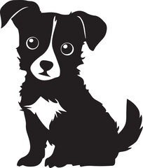 Cute dog silhouette vector style with white background