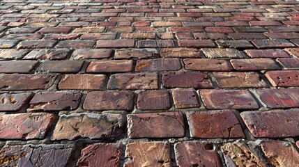 Red Brick Pavement Texture.