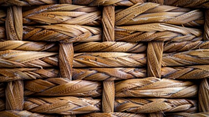 Woven Texture Brown Wicker Background.