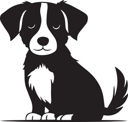 Cute dog silhouette vector style with white background
