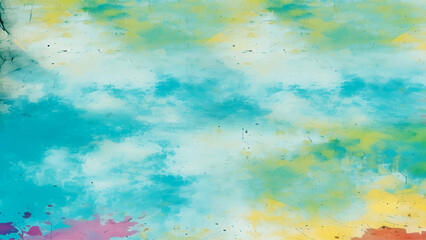 Grunge overlay textures with dust grain paint on colorful background. Abstract oil painting texture. Hand drawn paint brushes background. Pastel color palette.