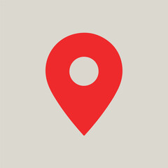 Fototapeta premium minimal location pin icon on white background