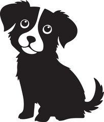 Cute dog silhouette vector style with white background