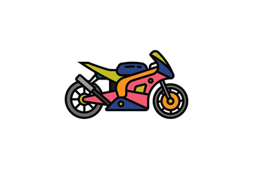 Fototapeta premium Original vector illustration. The contour icon of a racing sports motorcycle. Superbike.