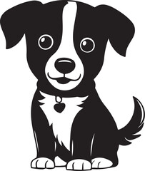Cute dog silhouette vector style with white background