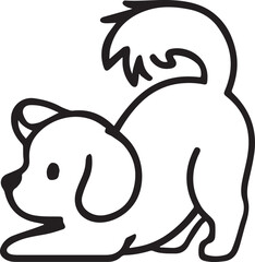 Cute dog silhouette vector style with white background