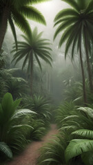 palm trees in the morning