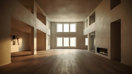 Empty big living room