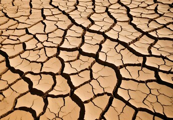 The surface of the soil is dry and cracked. natural environment Drought on the ground