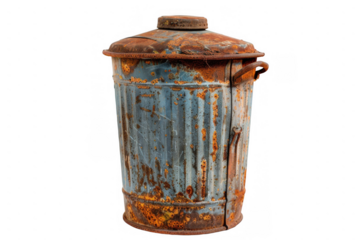 Rusty Metal Trash Can