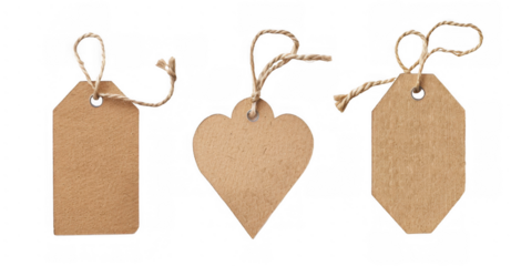 Blank Price Tags in Various Shapes