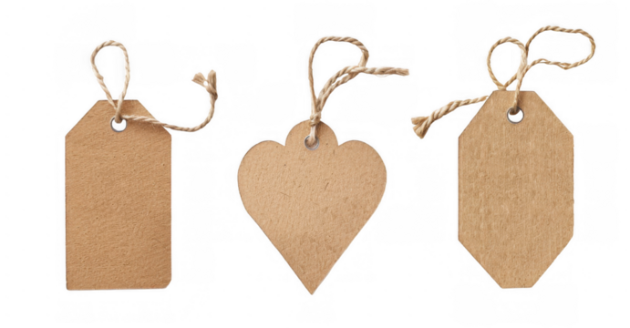 Blank Price Tags in Various Shapes