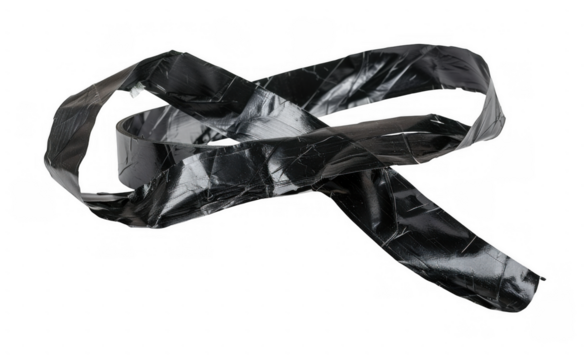 Crossed Black Duct Tape Pieces