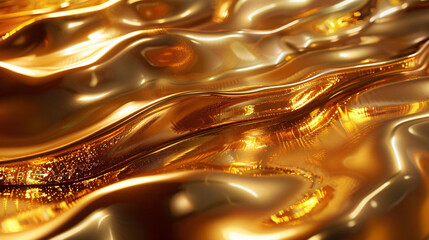 abstract 3d background with flowing liquid gold texture seamless golden texture AI generated.