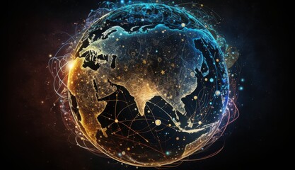 Planet Connected: Earth Encircled by Swirling Data and Social Media