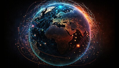 Planet Connected: Earth Encircled by Swirling Data and Social Media