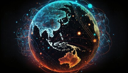 Planet Connected: Earth Encircled by Swirling Data and Social Media