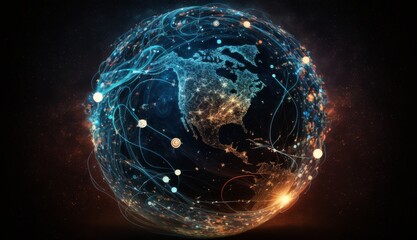 Planet Connected: Earth Encircled by Swirling Data and Social Media