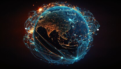 Planet Connected: Earth Encircled by Swirling Data and Social Media