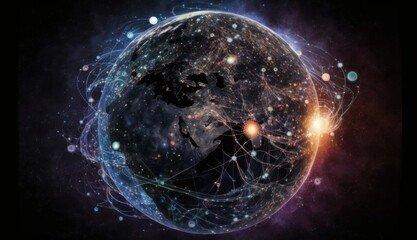 Planet Connected: Earth Encircled by Swirling Data and Social Media