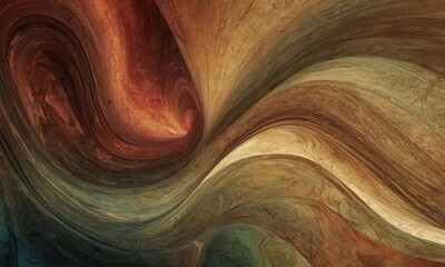 Obraz premium A painting of a wave with a red and brown color scheme