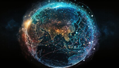 Planet Connected: Earth Encircled by Swirling Data and Social Media