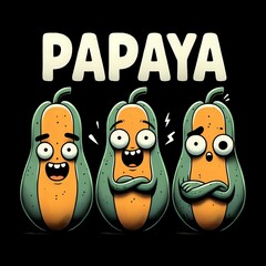 Fototapeta premium Trio of Cartoon vegetable with Personality