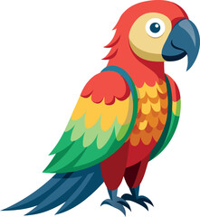 Cute Parrot cartoon collection, isolated on white background
