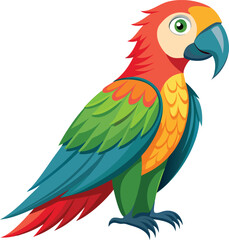 Fototapeta premium Cute Parrot cartoon collection, isolated on white background 