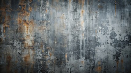 Gritty, scratched, and worn, dark gray textured wall background with distressed grunge pattern, perfect for overlaying objects or text on a rough, urban, industrial-themed design.