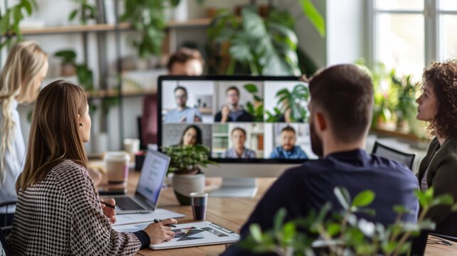 Virtual Meeting of Business Professionals Enhancing Productivity with AI Collaboration Tools